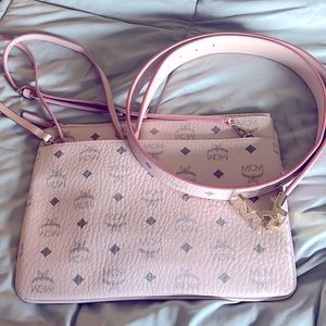 Pink MCM wristlet and belt. Worn one time excellent condition.